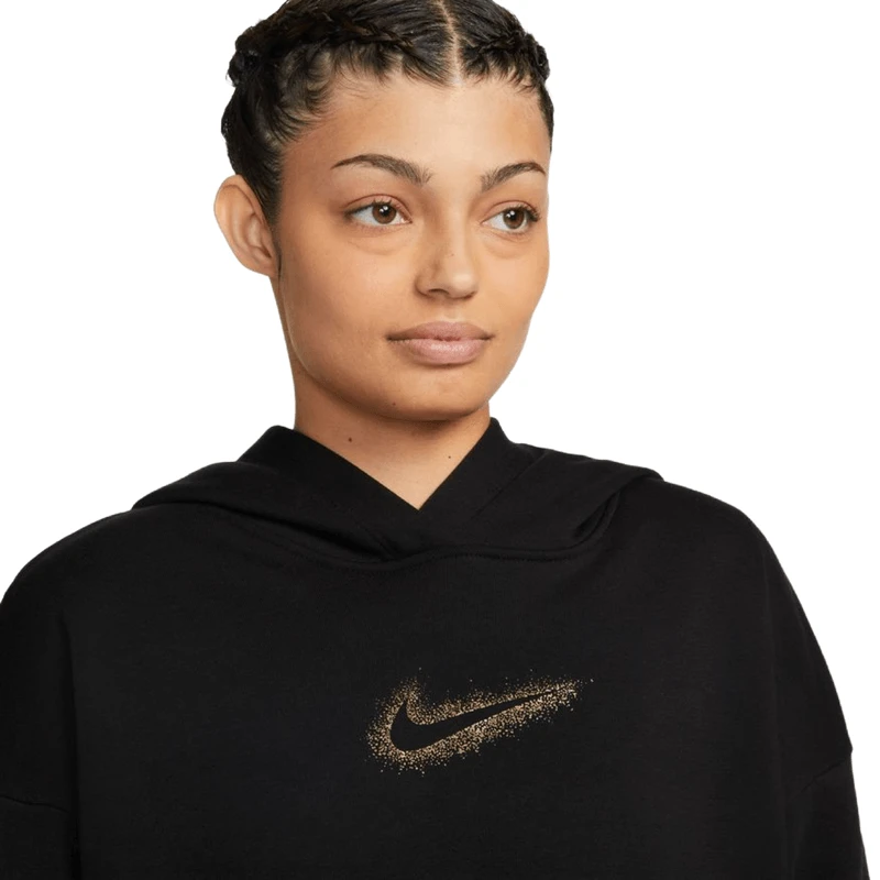 Nike Sportswear Club Fleece Crop Graphic Logo Hoodie - Women's - Image 2