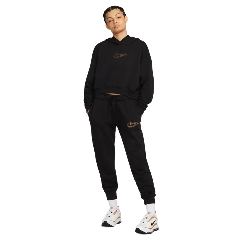 Nike Sportswear Club Fleece Crop Graphic Logo Hoodie - Women's - Image 3