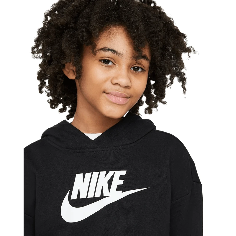 Nike Sportswear Club French Terry Cropped Hoodie - Girls' - Image 3